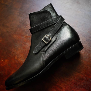 Black Leather Zamora Slip On Jodhpur Boots
