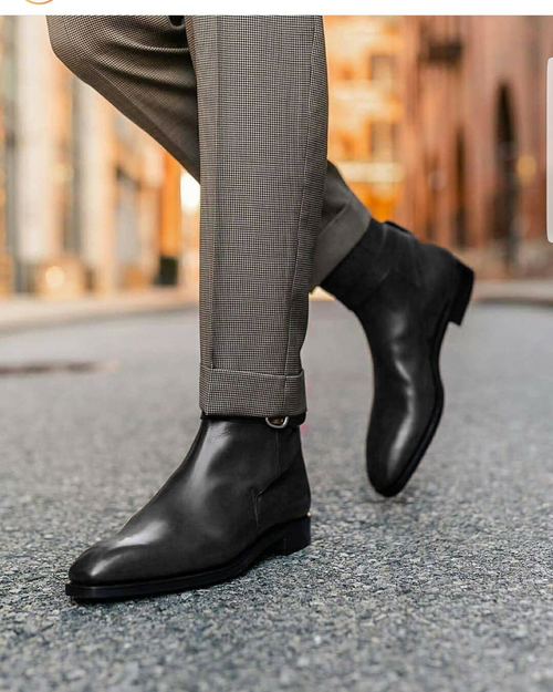 Black Leather Amarante Slip On Jodhpur Boots