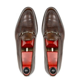 Flat Feet Shoes - Brown Leather Palmela Horsebit Loafers with Arch Support