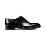 Flat Feet Shoes - Black Leather Woodford Balmoral Toe Cap Oxfords with Arch Support