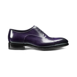 Flat Feet Shoes - Purple Leather Woodford Balmoral Toe Cap Oxfords with Arch Support