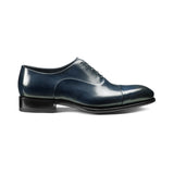 Flat Feet Shoes - Navy Blue Leather Woodford Balmoral Toe Cap Oxfords with Arch Support