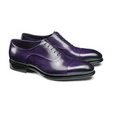 Height Increasing Purple Leather Woodford Balmoral Toe Cap Oxfords