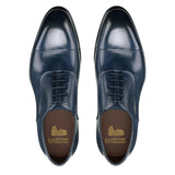 Height Increasing Navy Blue Leather Woodford Balmoral Toe Cap Oxfords