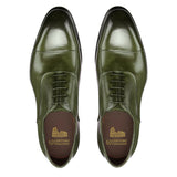 Flat Feet Shoes - Olive Green Leather Woodford Balmoral Toe Cap Oxfords with Arch Support