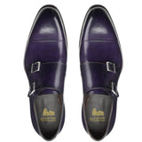Height Increasing Purple Leather Castle Monk Straps