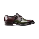 Height Increasing Brown and Green Leather Castle Monk Straps