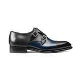 Navy Blue and Black Leather Castle Monk Straps