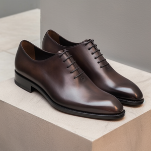 Brown Leather Amarys Whole Cut Oxfords 