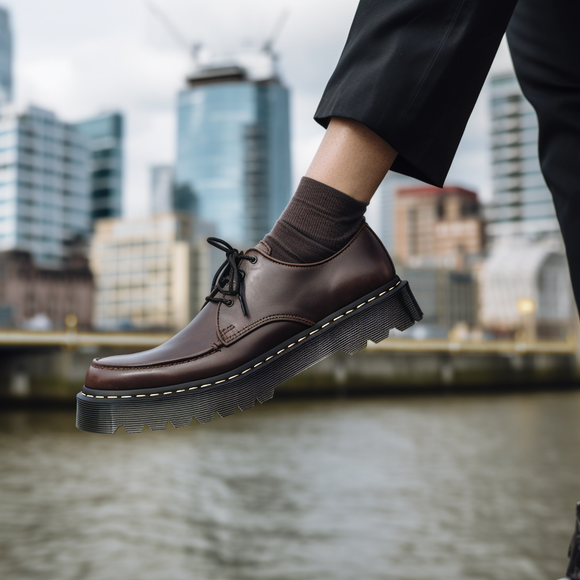 Brown Leather Adonis Chunky Derby Shoes - SS23