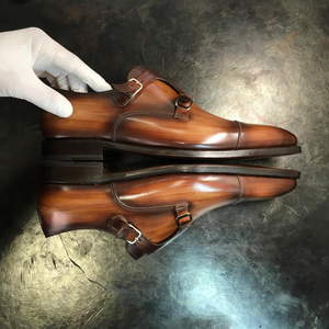 Height Increasing Tan Leather Aubonne Double Monk Straps