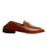Flat Feet Shoes - Tan Leather Penela Horsebit Collapsible Loafer Slippers with Arch Support