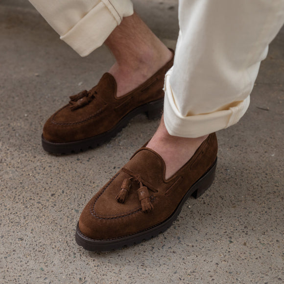Brown Suede Belize Chunky Tassel Loafers