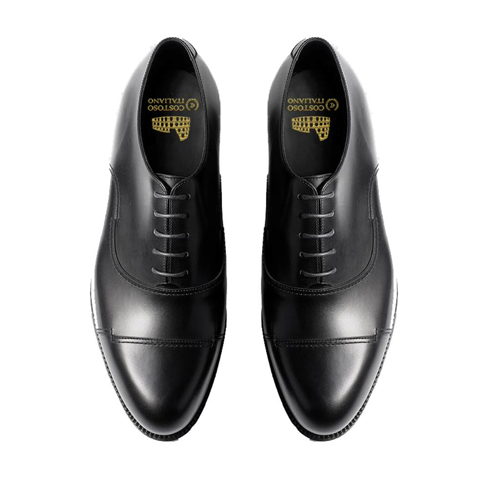Flat Feet Shoes - Black Leather Broxtowe Balmoral Oxfords with Arch Support