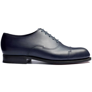 Flat Feet Shoes - Navy Blue Leather Broxtowe Balmoral Oxfords with Arch Support