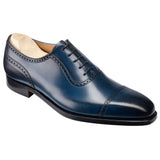 Height Increasing Navy Blue Leather Clapton Brogue Oxfords
